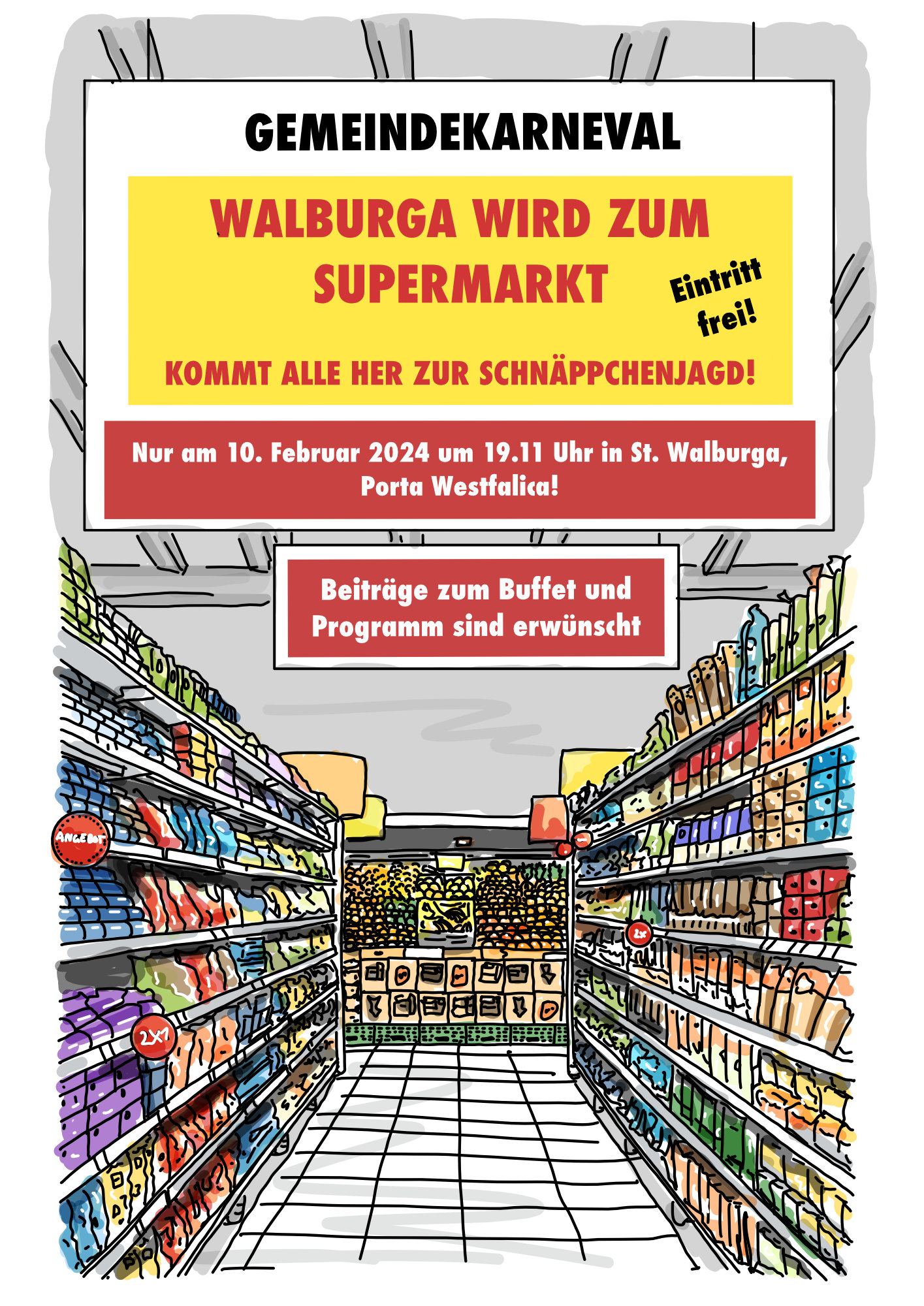 Gemeindekarneval - "Walburga wird zum Supermarkt"